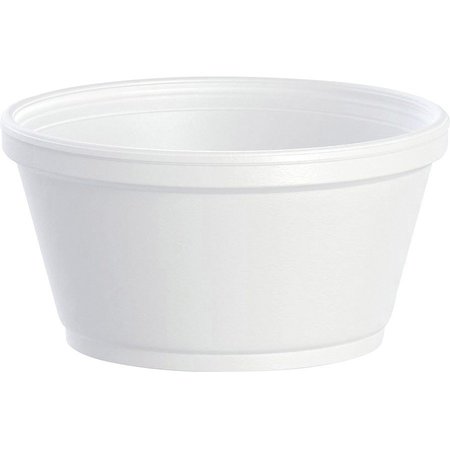 DART CONTAINER Container, 8 oz, 4-1/5"Wx4-1/5"Lx2-1/10"H, 1000PK, White DCC8SJ20